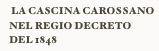  La Cascina carossano nel regio decreto del 1848