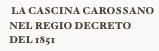  La Cascina carossano nel regio decreto del 1851